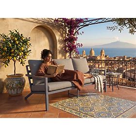 Vrtna sedežna garnitura 3-sedežna MISTERIOSO udobna sedežna garnitura za balkon 190cm