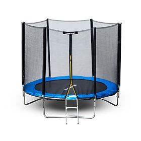 Vrtna trampolina s premerom 8 ft 244-252 cm z zunanjo mrežo + lestev