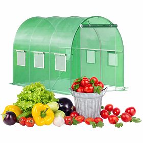 Vrtni folijski tunel rastlinjak 3x2x2 m 6 m² kovinski okvir UV folija, Bauerkraft