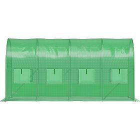 Vrtni folijski tunel rastlinjak 4x2x2 m 8 m² kovinski okvir folija UV 2 vhoda, Bauerkraft