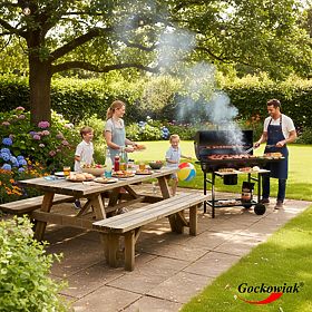 Vrtni kotni žar 2 rešetki pepelnik BAREL WOOD