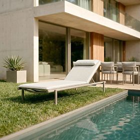 Vrtni ležalnik Amarello nastavljiv, aluminijast, svetlo bež/bež-siv