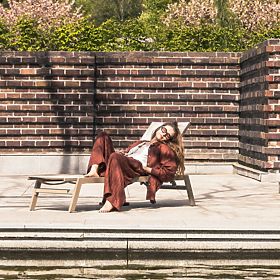 Vrtni ležalnik Shelly nastavljiv, aluminijast, bež