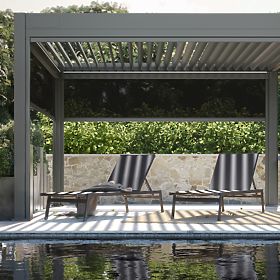 Vrtni ležalnik Shelly nastavljiv, aluminijast, grafitni