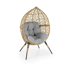 Vrtni stol OSKAR - natur / svetlo siv