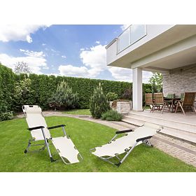 Zložljiv vrtni plažni stol ležalnik 2v1